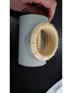 RACCORDO A T CON FILETTO E BOCCHETTA DIAM. 60MM BEIGE