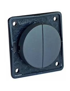 INTERRUTTORE DOPPIO UNIPOLARE BERKER COLORE GRIGIO