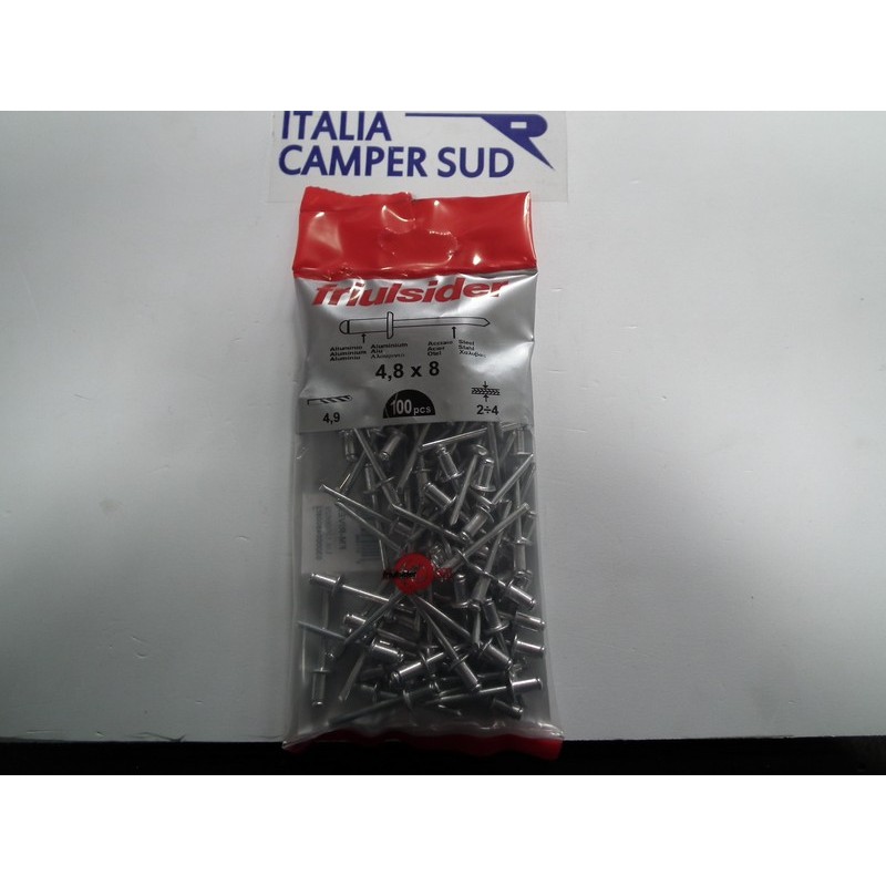 RIVETTI FRIULSIDER IN CONFEZIONE DA 100 PZ MISURA MM 4,8X0,.