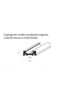 COPRIGIUNTO MEDIO ANODIZZATO ARGENTO