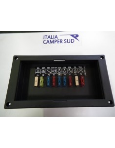 PANNELLO PORTAFUSIBILE MOD. NE 185.4 NORDELETTRONICA CON POLISWICHT FRIGO DOMETIC PER CAMPER TRIGANO.