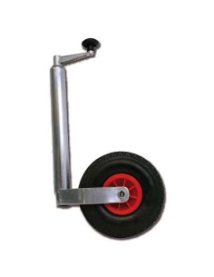 RUOTINO D  APPOGGIO PER CARRELLI E CARAVAN DIAM. 40 RUOTA CERCHIO IN PLASTICA 260X85 CORSA VITE MM 220