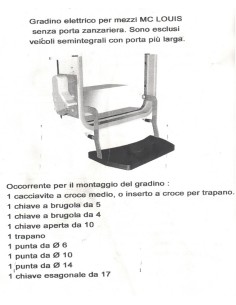 GRADINO ELETTRICO  SUPPLEMENTARE 12 VOLT LARGEZZA PEDANA  43 CM