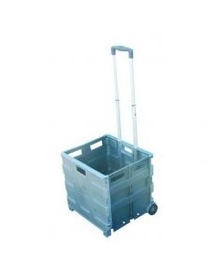 CARRELLINO PORTATILE CON RUOTE GRIGIO USO TROLLEY