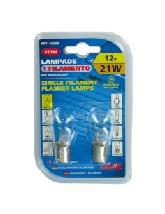 BLISTER 2 LAMPADE FILAMENTO SINGOLO 21 WATT 12V