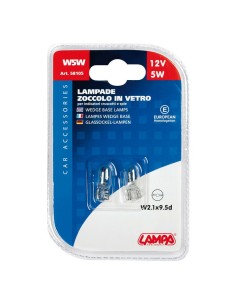 LAMPADA ZOCCOLO IN VETRO 12 V 5 W