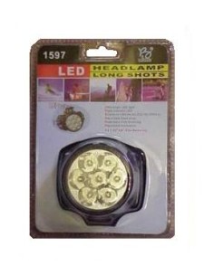 LAMPADA DA TESTA REGOLABILE CON ELASTICO A  9 LED...