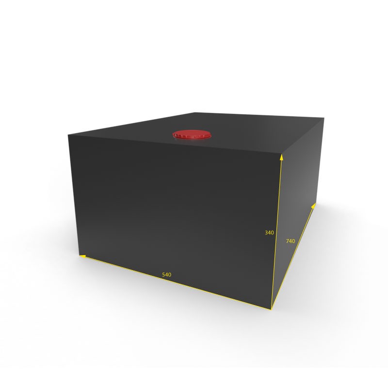 SERBATOIO ACQUA 138 LT COLORE NERO MISURE 54X34X74