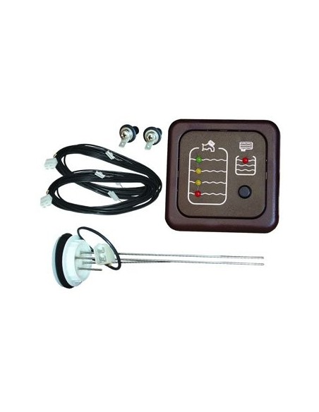 KIT PANNELLO TEST 12 VOLT A LED CON SONDE MODELLO MT214 PER CONTROLLO LIVELLO ACQUA SEBATOIO COLORE MARRONE