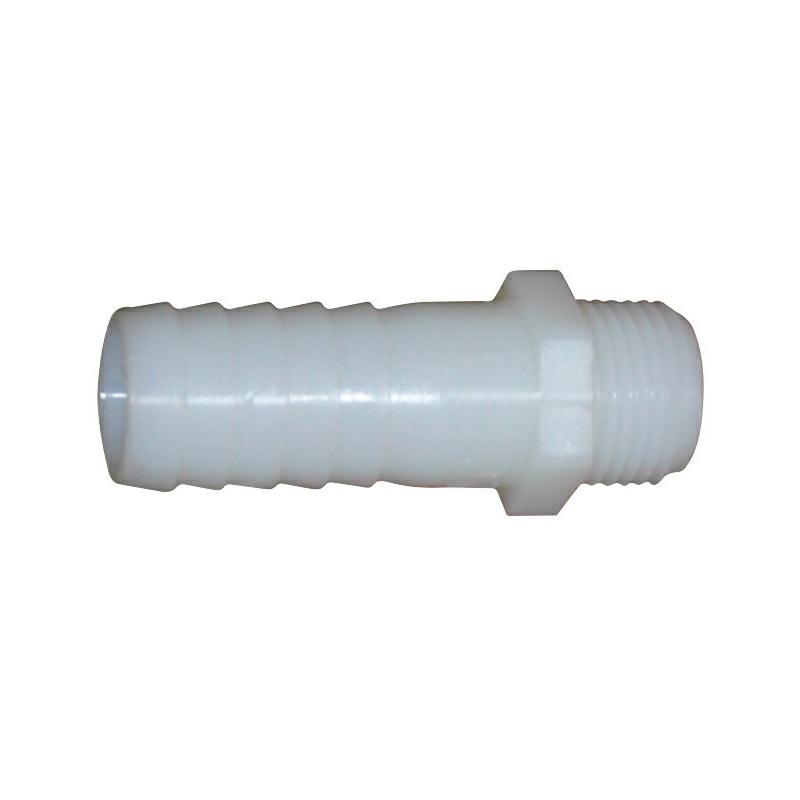 PORTAGOMMA DRITTO FILETTATO 3/8 X 12 BIANCO