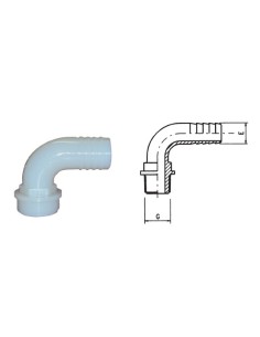 PORTAGOMMA CURVO FILETTATO 1   1/2 X 40 BIANCO