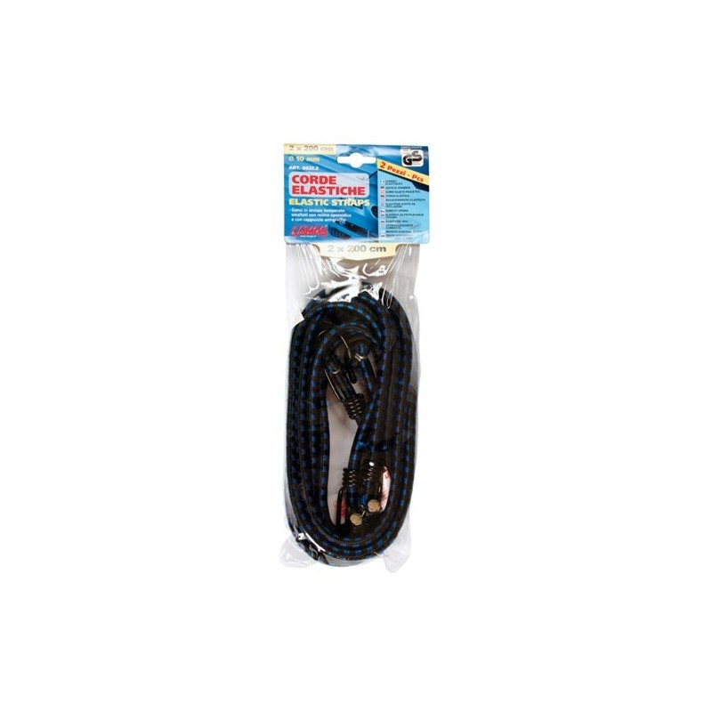 COPPIA CORDE ELASTICHE DA 2 MT PER FERMA BAGAGLI
