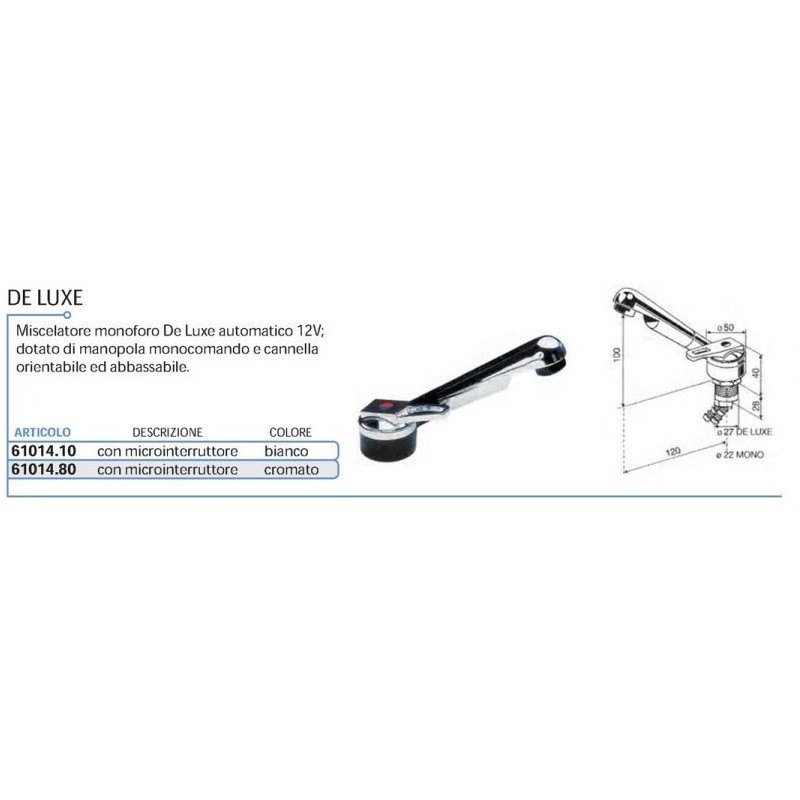 MISCELATORE MONOFORO CROMATO KERAMIK DE LUXE...