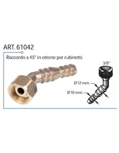 RACCORDO ACQUA A 45° IN OTTONE