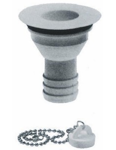 PILETTA DI SCARICO DRITTA CON FORO DA 20 MM