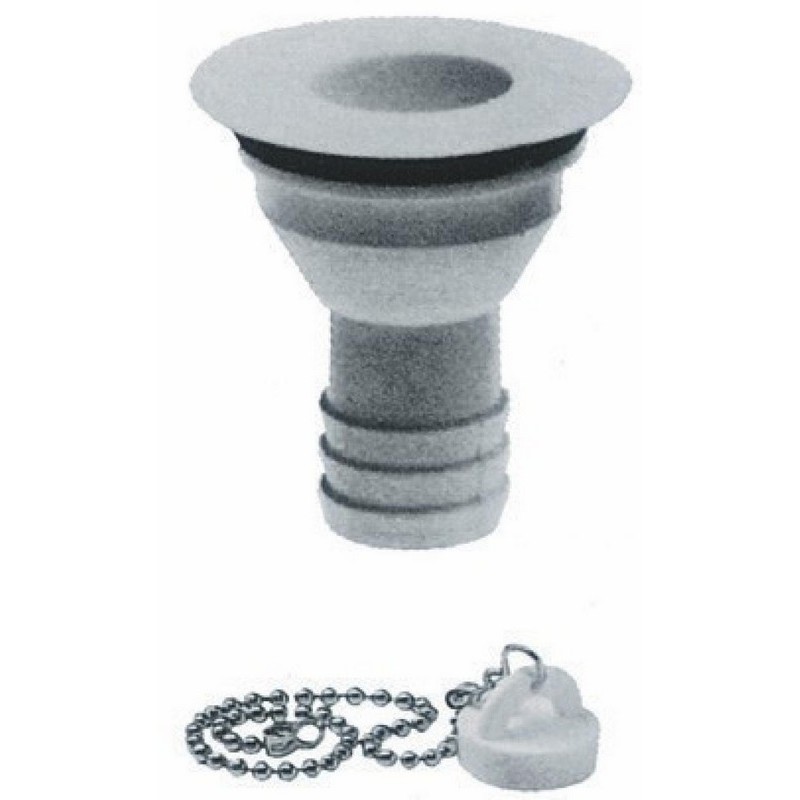 PILETTA DI SCARICO DRITTA CON FORO DA 20 MM