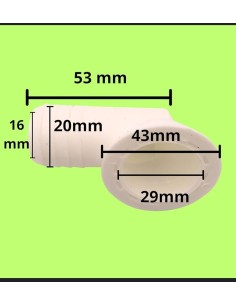 PILETTA CURVA CON FORO SCARICO  MM 20 2