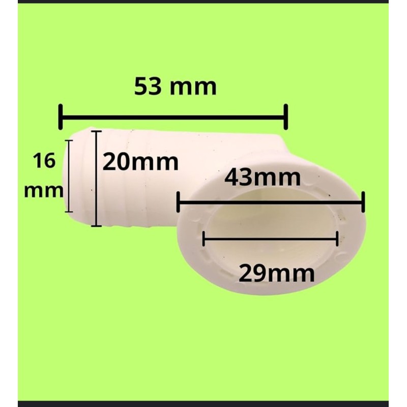 PILETTA CURVA CON FORO SCARICO  MM 20