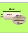 PILETTA CURVA CON FORO SCARICO MM 20