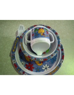 SET MELAMINA BAMBINO 5 PEZZI VARI COLORI
