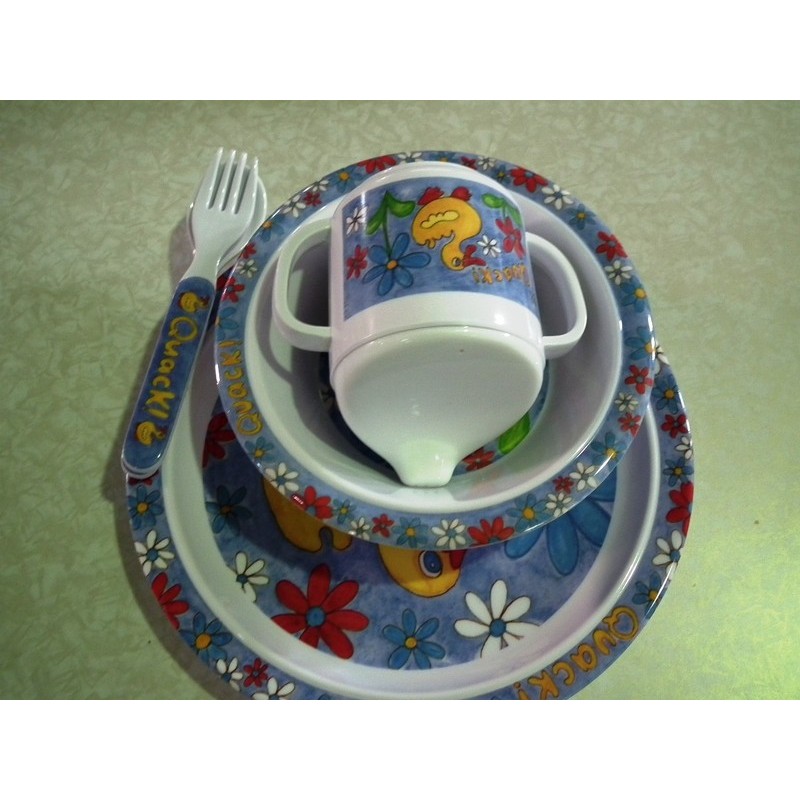SET MELAMINA BAMBINO 5 PEZZI VARI COLORI