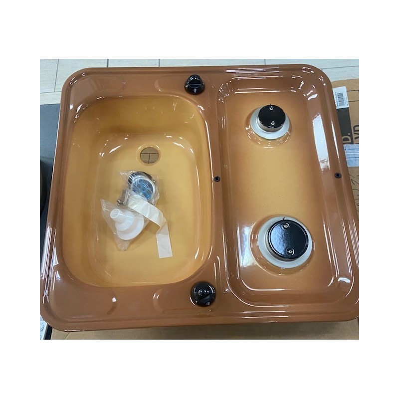 MONOBLOCCO CUCINA CON LAVELLO COLORE MARRONE