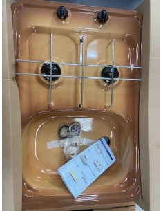 MONOBLOCCO CUCINA CON LAVABO COLORE MARRONE
