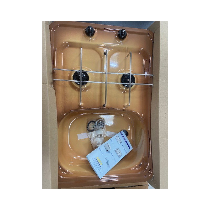 MONOBLOCCO CUCINA CON LAVABO COLORE MARRONE