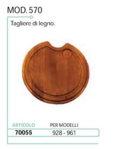 TAGLIERE IN LEGNO TONDO PER INCASSO SU LAVELLO MODELLO 570