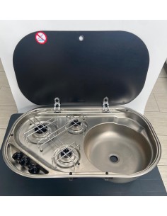PIANO COTTURA  3 FUOCHI E LAVELLO DOMETIC 2