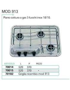 GRIGLIA DI RICAMBIO MOD 913 X PIANO COTTURA A 3 FUOCHI...