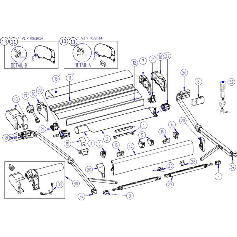 TAPPI FINALI DX E SX PER VERANDA OMNISTORE 9200