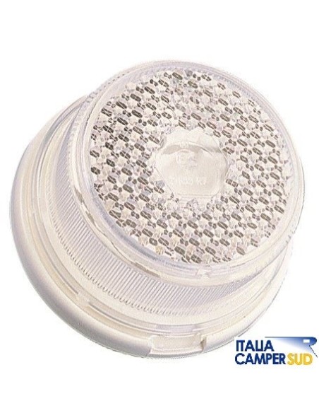 LUCE D  INGOMBRO ANTERIORE BIANCA TONDA CON CATADIOTTRO DIAM. CM 8