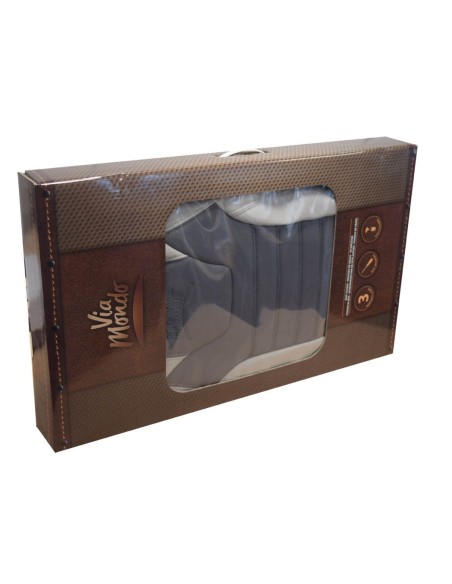 SET DI 2 FEDERE SEDILI PER CABINA IN ECO PELLE COLORE CUOIO  -AVANA PER DUCATO DAL 2006-2014