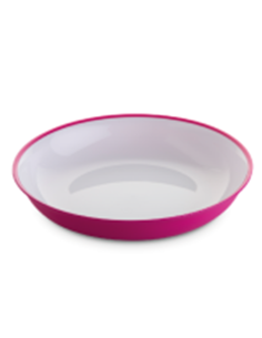 PIATTO FONDO CON COPERCHIO COLORE ROSA E BIANCO