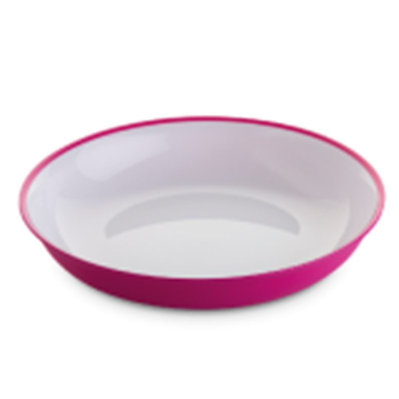 PIATTO FONDO CON COPERCHIO COLORE ROSA E BIANCO