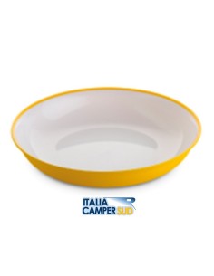 PIATTO FONDO CON COPERCHIO COLORE GIALLO E BIANCO
