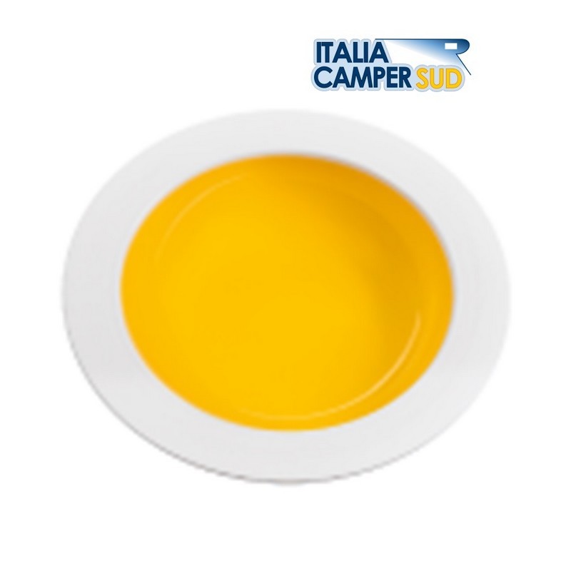 PIATTO FONDO GIALLO E BIANCO IN PLASTICA...