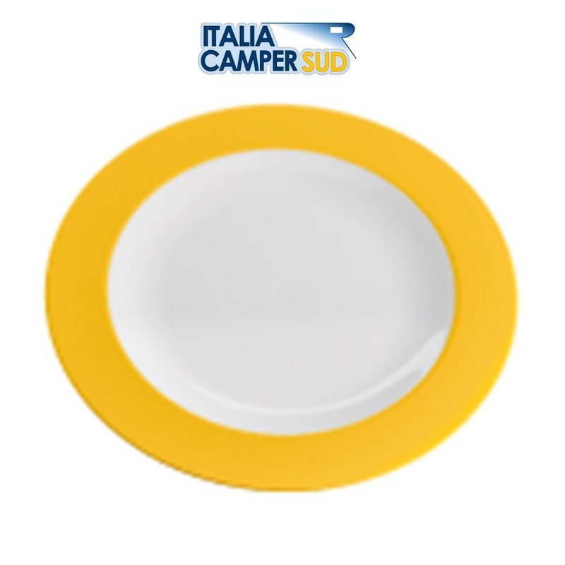 PIATTO PIANO GIALLO E BIANCO IN PLASTICA...