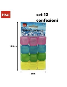 CUBETTI GHIACCIO CONFEZIONE DA 12 PEZZI COLORI ASSORTITI