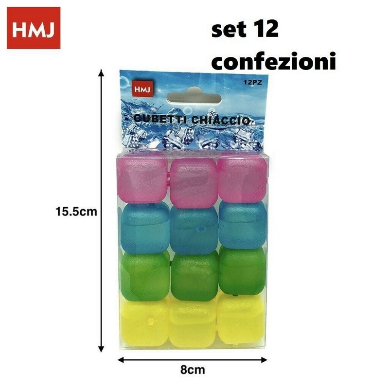 CUBETTI GHIACCIO CONFEZIONE DA 12 PEZZI COLORI...