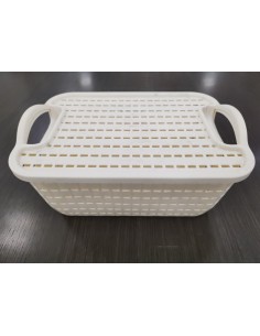 CESTA IN PLASTICA CON COPERCHIO MULTIFUNZIONE