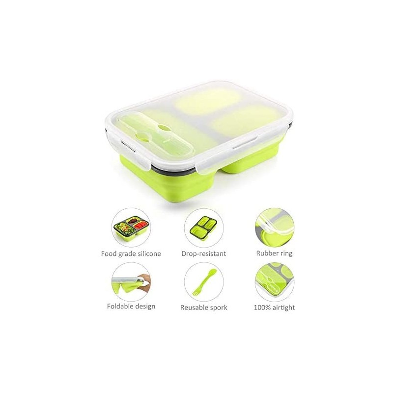 PORTA PRANZO IN SILICONE PIEGHEVOLE CON POSATE