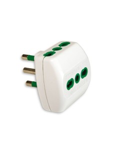 ADATTATORE MULTIPLO DA 16A A 3 PRESE BIPASSO.