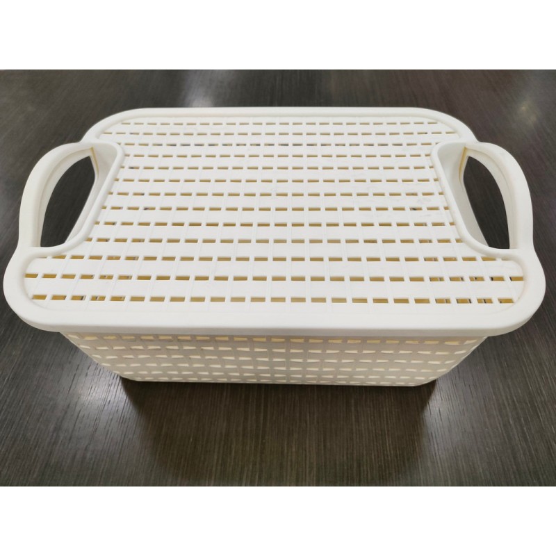 CESTA IN PLASTICA CON COPERCHIO MULTIFUNZIONE