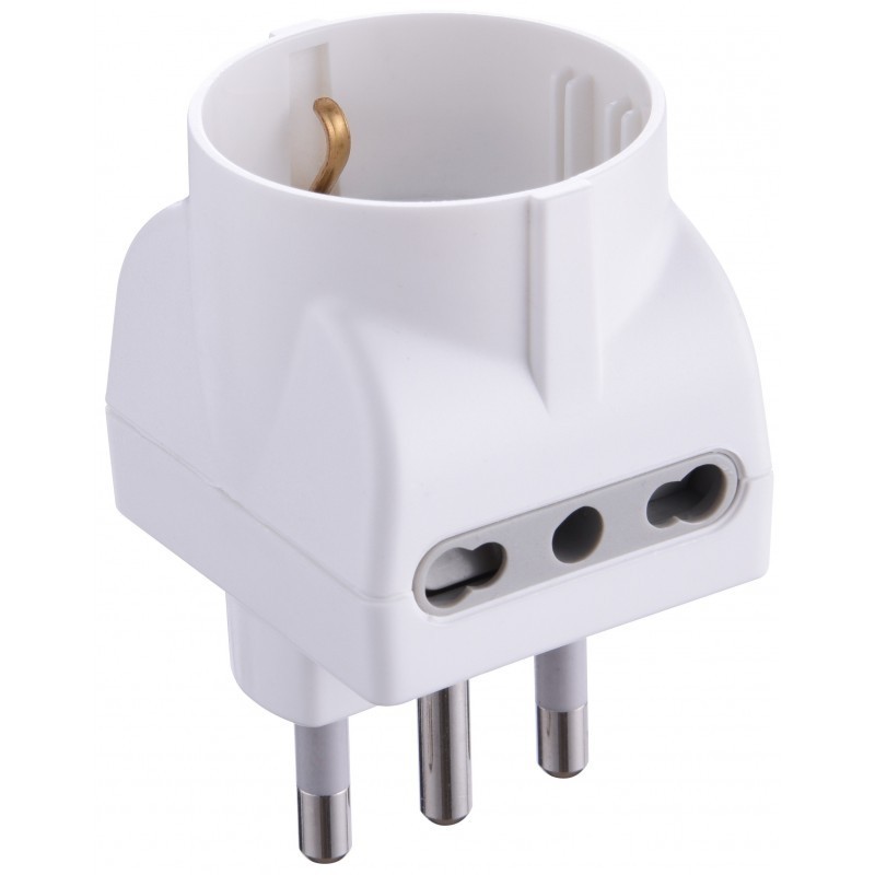 ADATTATORE MULTIPLO TRIPLO SCHUKO 2 PRESE...