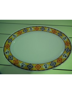 VASSOIO OVALE IN MELAMINA FANTASIA IN GIALLO
