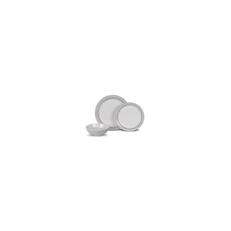 SET IN MELAMINA ANTISCIVOLO 12 PEZZI CLASSIC GREY