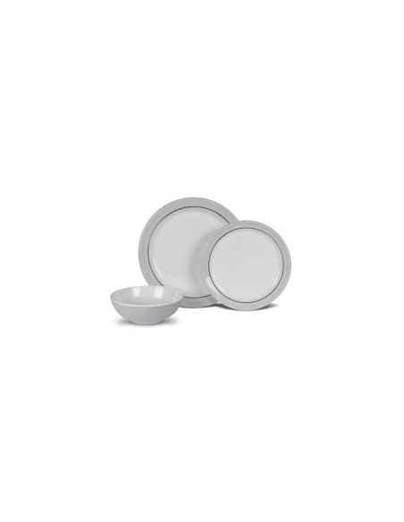 SET IN MELAMINA ANTISCIVOLO 12 PEZZI CLASSIC GREY