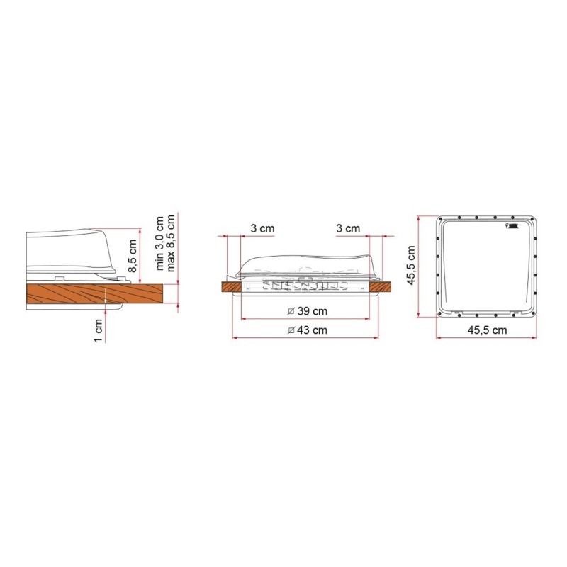 TURBO VENT 40X40 CRYSTAL CON POLAR CONTROL FIAMMA